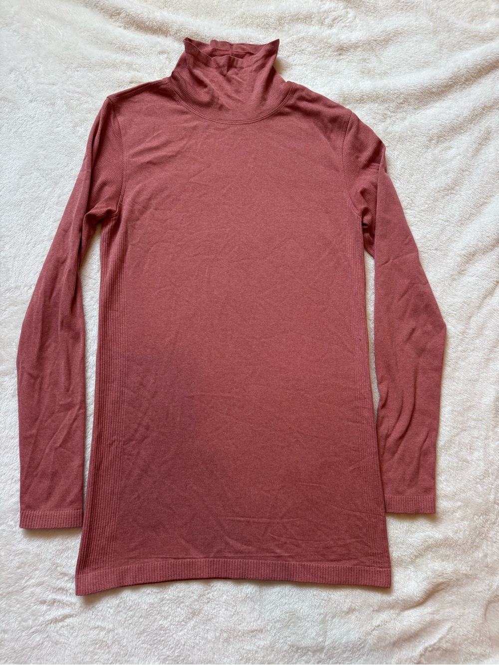 lululemon athletica long sleeve turtleneck top in dusty rose
